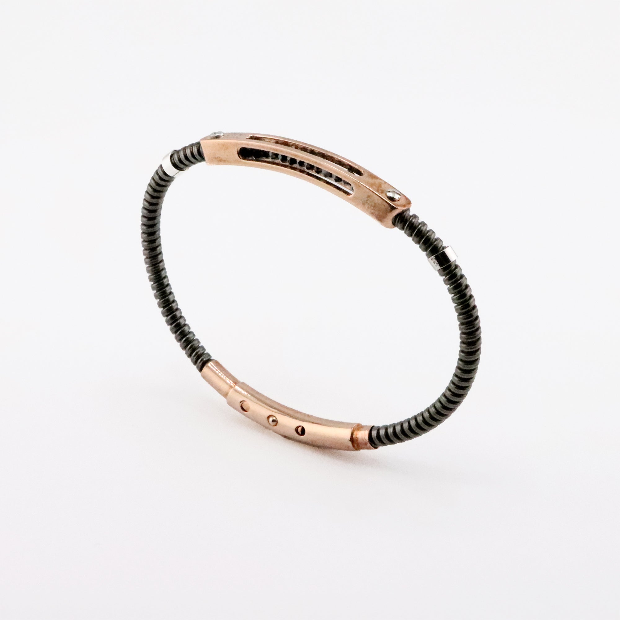 Bracciale Semirigido Uomo | Zaffiri Neri