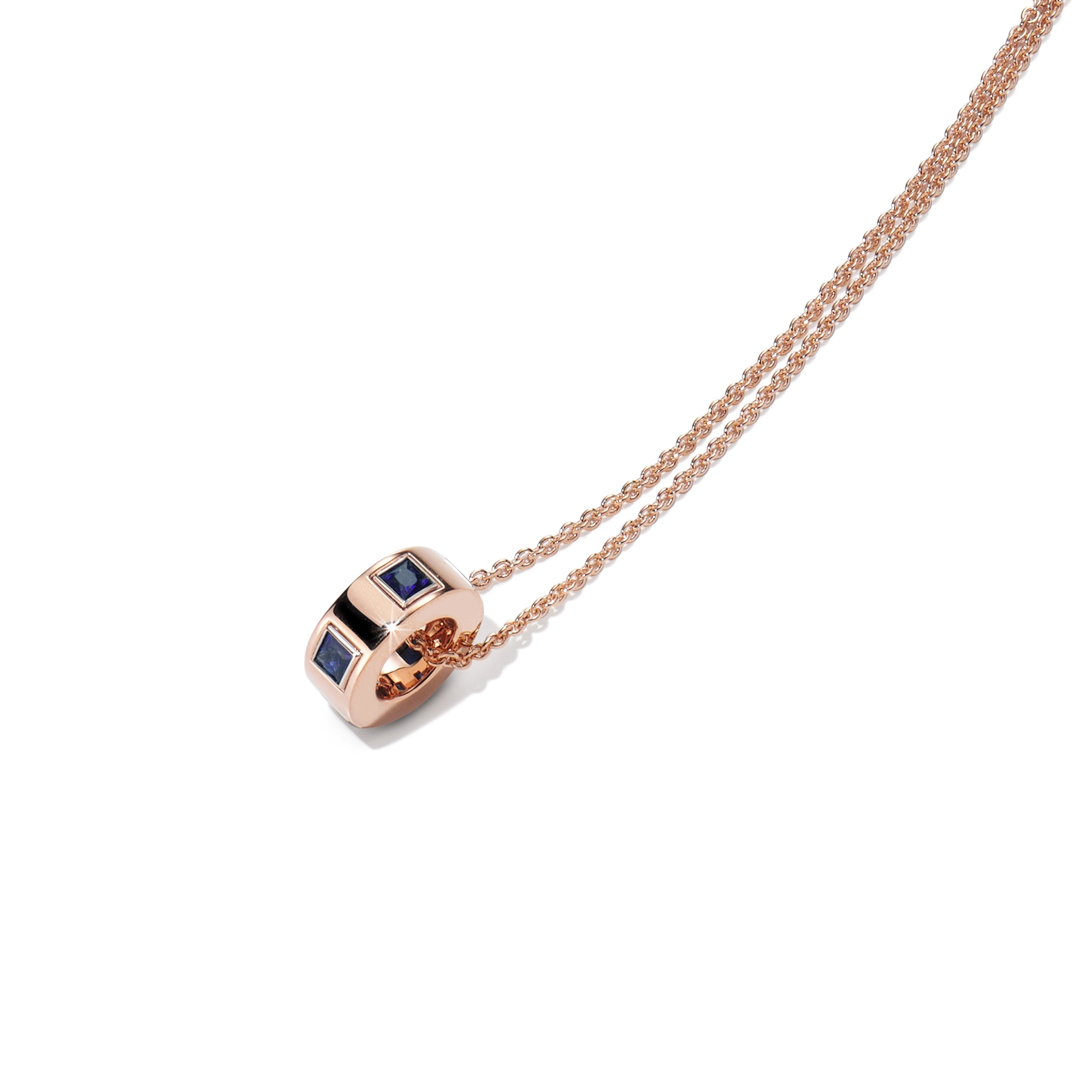 Collana Luce con pendente Boccola _ Zaffiri Blu