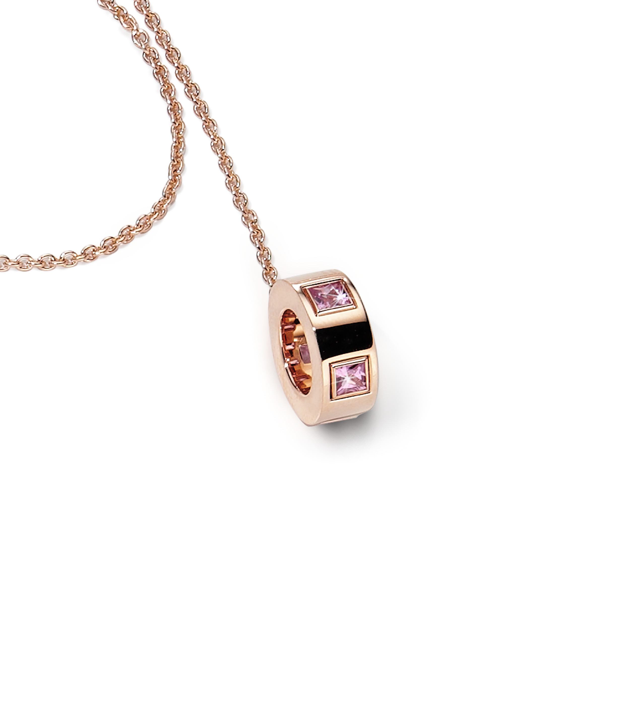 Collana Luce a Y con Pendente _ Zaffiri Rosa