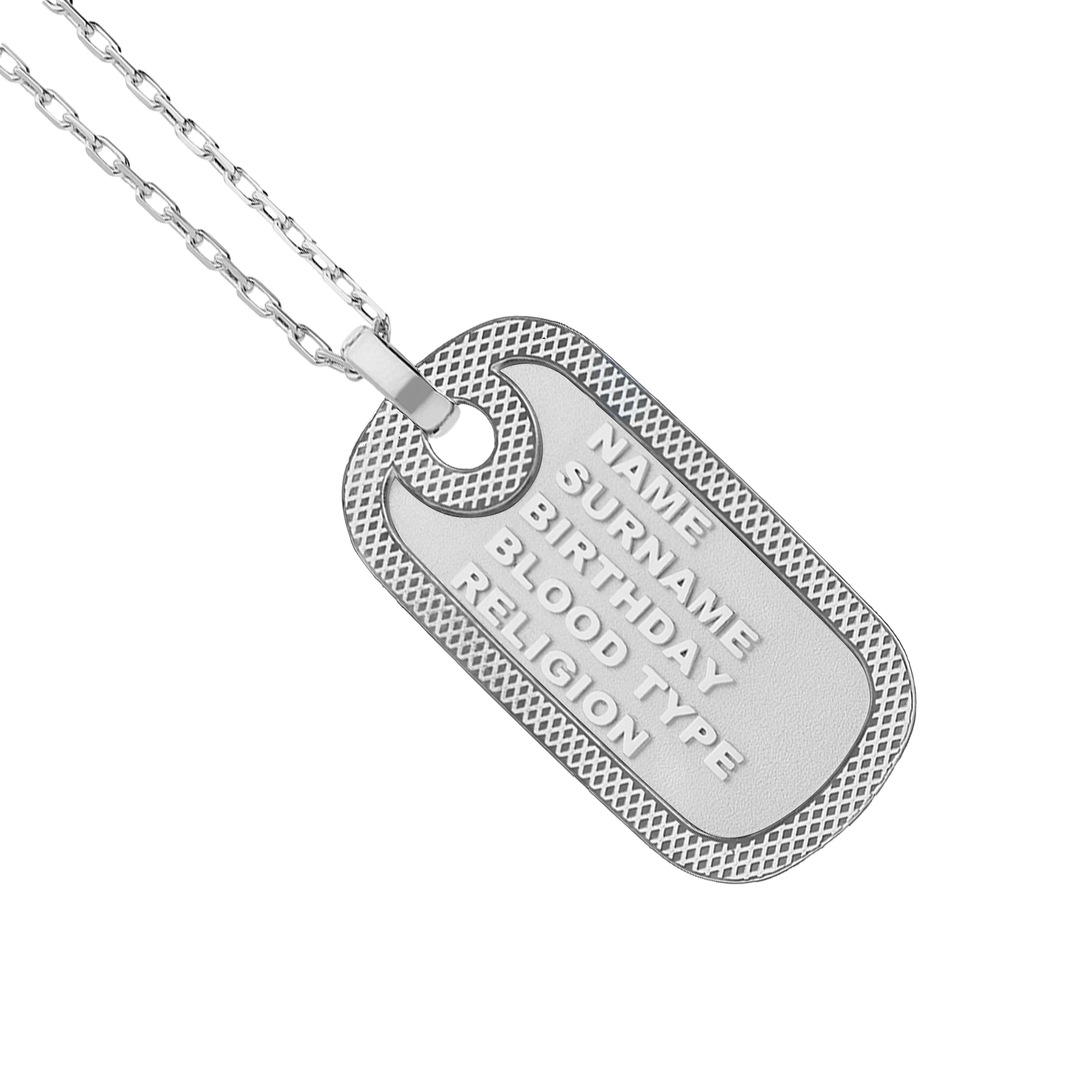 Collana Tag Army _ bordo zigrinato lucido