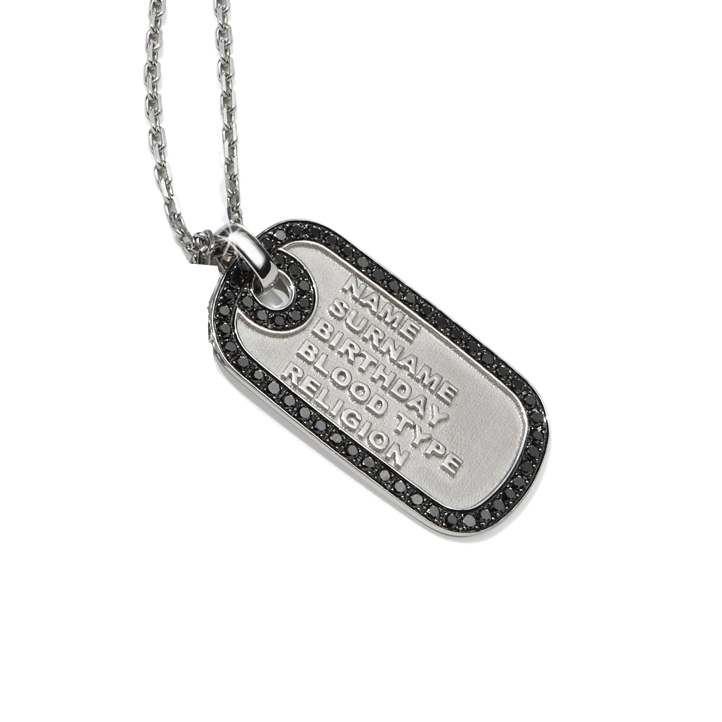 Collana Tag Army | diamanti black