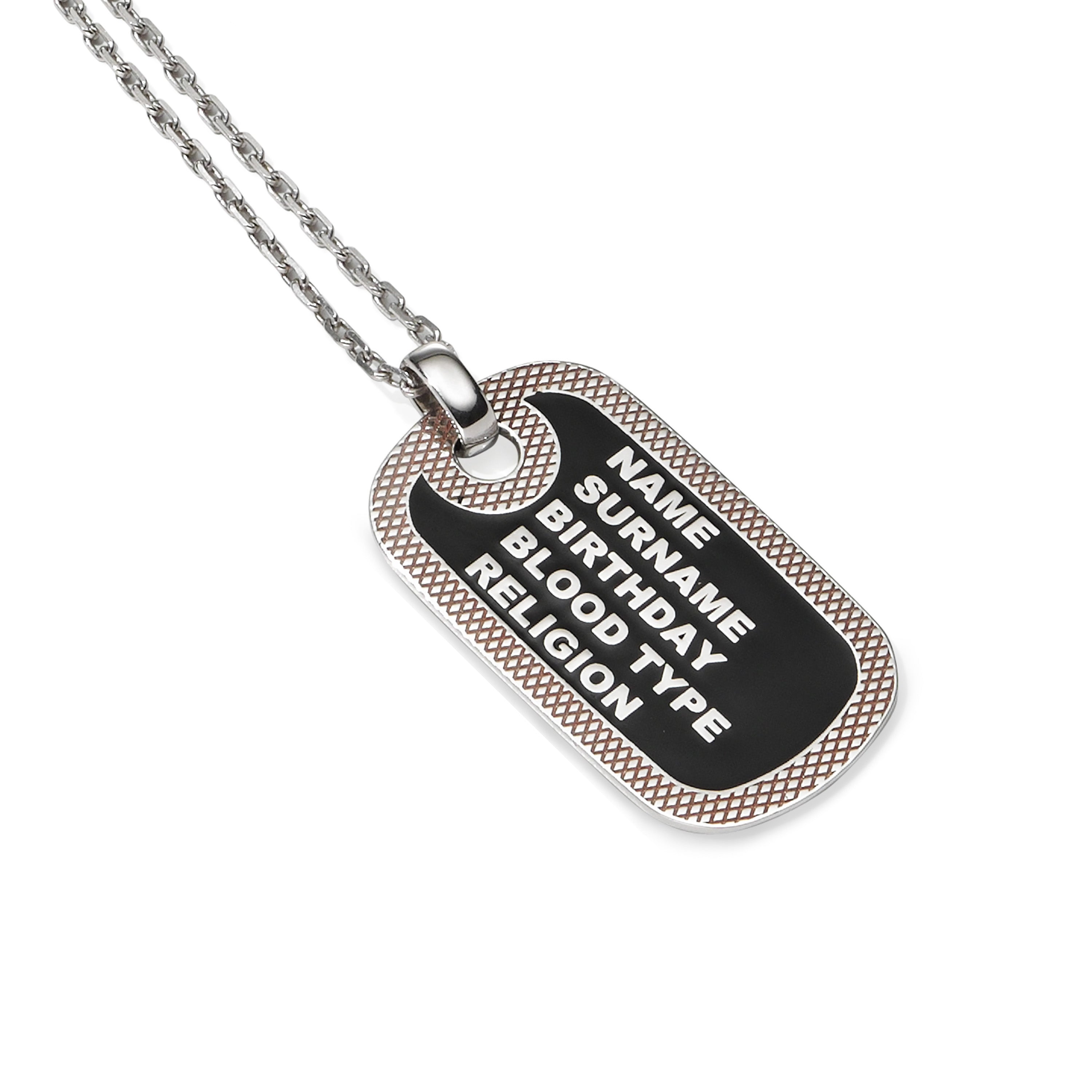 Collana Tag Army _ smalto Nero