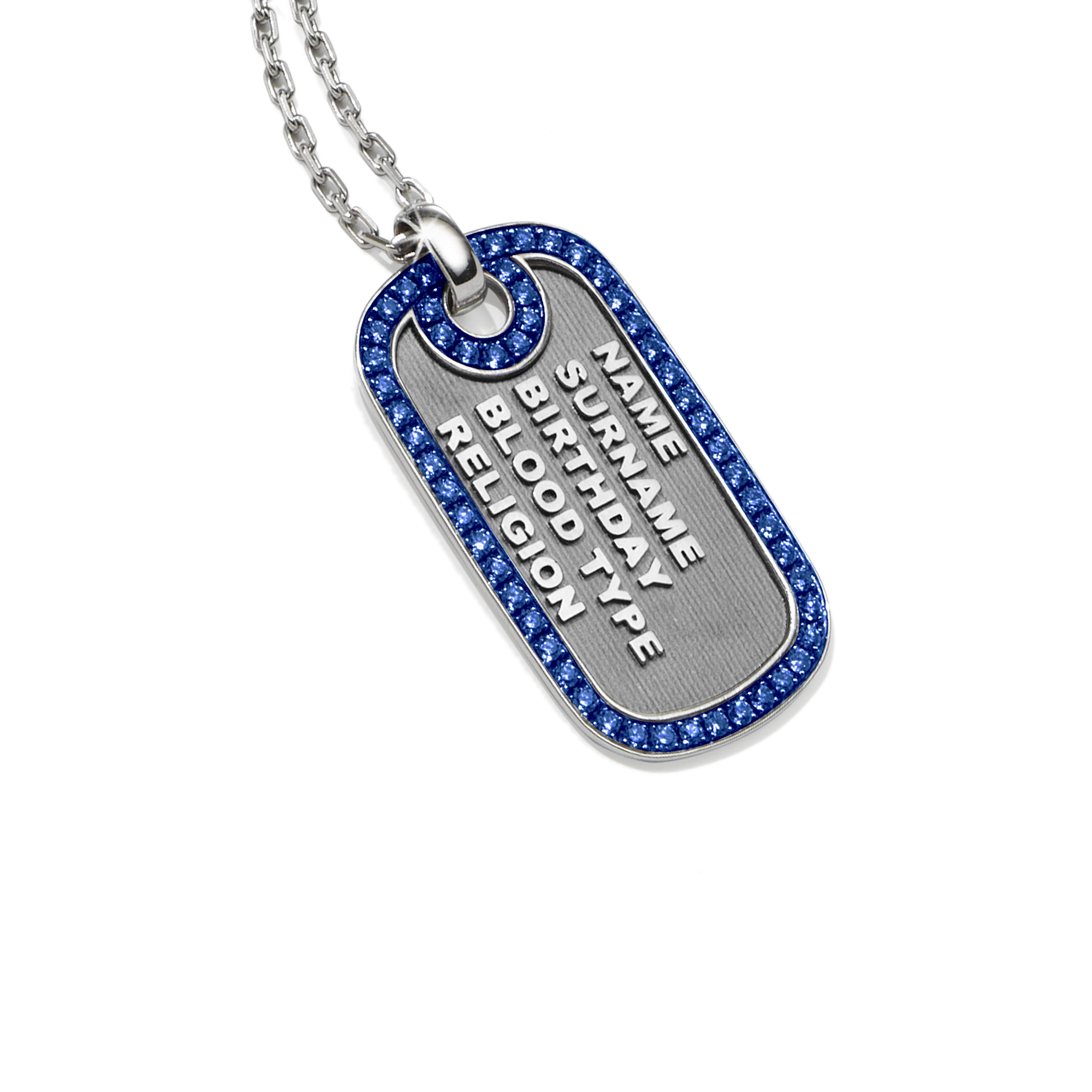 Collana Tag Army | zaffiri blu