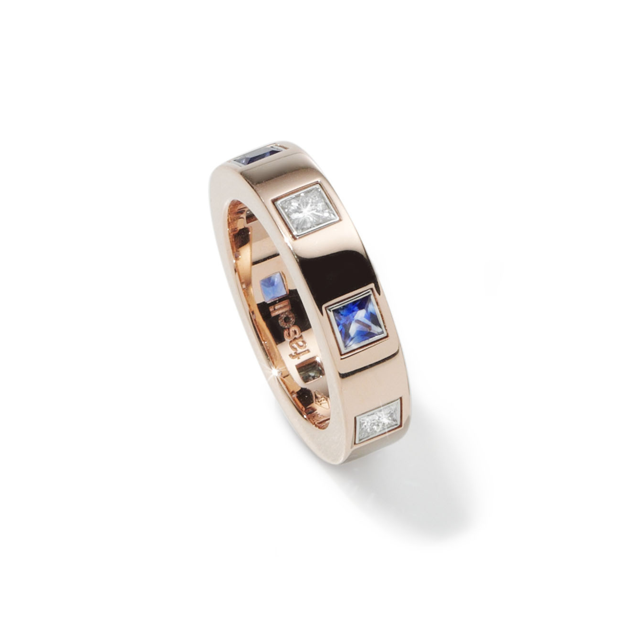 Anello Luce in Oro Rosa con 4 Diamanti (foto indicativa)