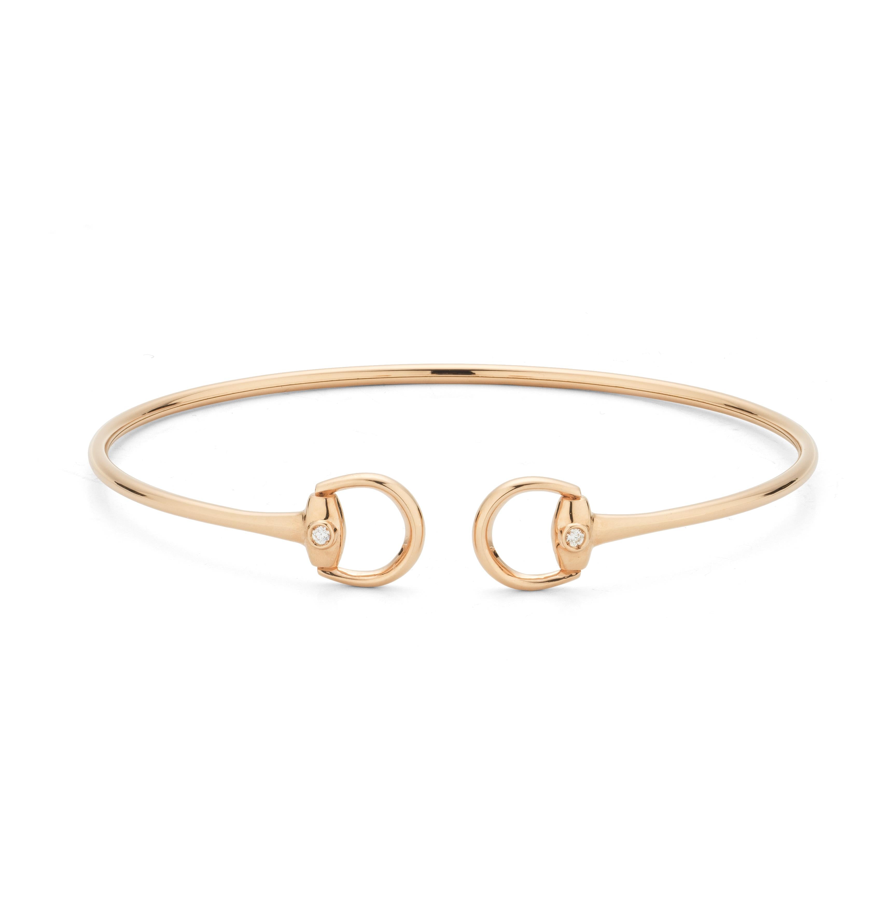 Bracciale Gucci Horsebit _ rosa e diamanti