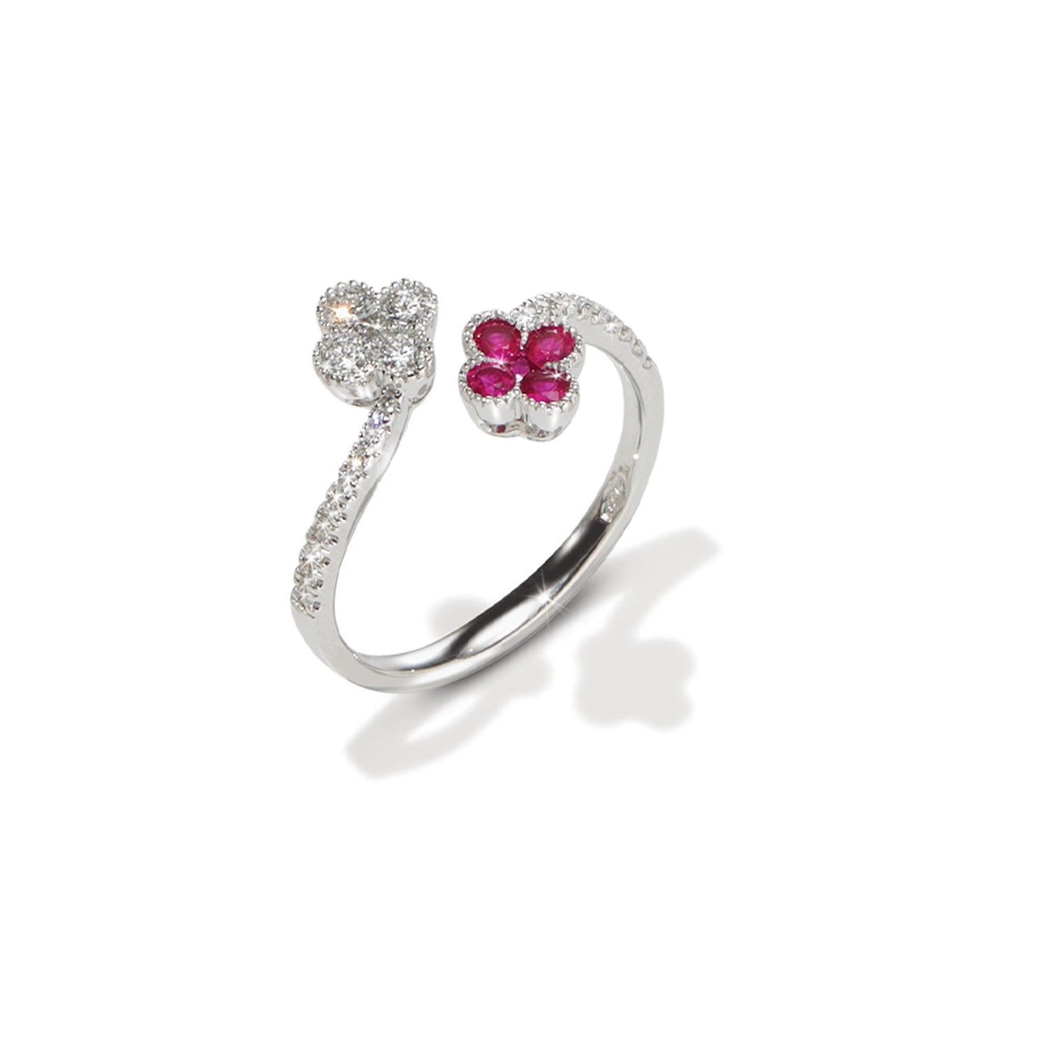 Anello Fiorellino _ diamanti e rubini